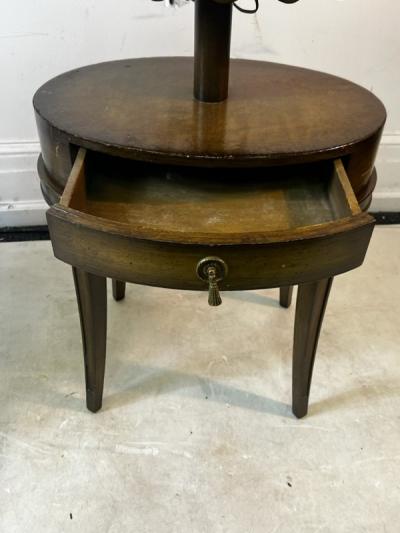  Grosfeld House CUSTOM FLOOR LAMPS WITH RUFFLED DOUBLE TIERED TABLES BY GROSFELD HOUSE