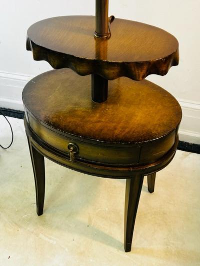  Grosfeld House CUSTOM FLOOR LAMPS WITH RUFFLED DOUBLE TIERED TABLES BY GROSFELD HOUSE