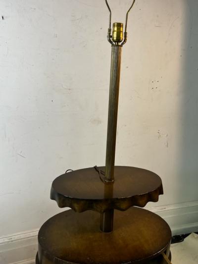  Grosfeld House CUSTOM FLOOR LAMPS WITH RUFFLED DOUBLE TIERED TABLES BY GROSFELD HOUSE