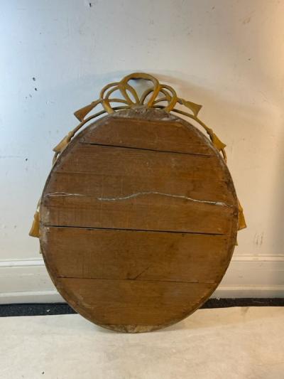  Grosfeld House EXCEPTIONAL CARVED GOLD LEAF ROPE AND TASSEL OVAL MIRROR