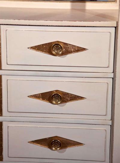  Grosfeld House French Empire Style Painted And Parcel Gilt Vanity Dresser by Grosfeld House