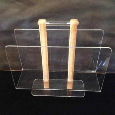  Grosfeld House Grosfeld House Lucite and Bleached Oak Magazine Stand