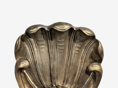  Grosfeld House Grosfeld House attr Large Shell Wall Sconces Silver Leaf USA 1970s