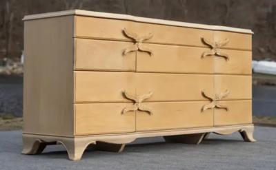  Grosfeld House Grosfled House Hollywood Regency Triple 12 Drawer Dresser in Primavera 1950s