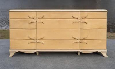  Grosfeld House Grosfled House Hollywood Regency Triple 12 Drawer Dresser in Primavera 1950s