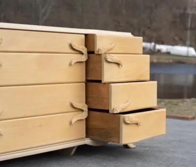  Grosfeld House Grosfled House Hollywood Regency Triple 12 Drawer Dresser in Primavera 1950s