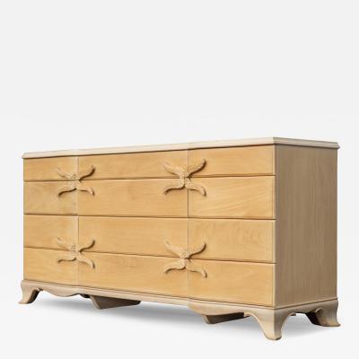  Grosfeld House Grosfled House Hollywood Regency Triple 12 Drawer Dresser in Primavera 1950s