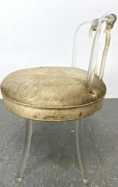  Grosfeld House HOLLYWOOD REGENCY MODERNIST DESIGN ART DECO LUCITE SWIVELING VANITY STOOL
