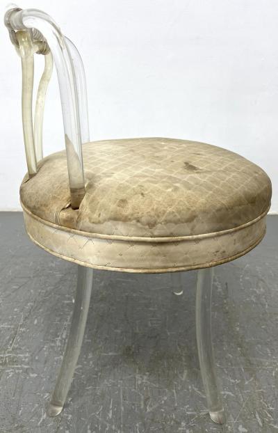  Grosfeld House HOLLYWOOD REGENCY MODERNIST DESIGN ART DECO LUCITE SWIVELING VANITY STOOL