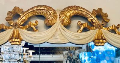  Grosfeld House Hollywood Regency Grosfeld House Painted Vanity and Matching Mirror