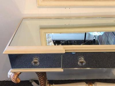  Grosfeld House Hollywood Regency Grosfeld House Painted Vanity and Matching Mirror