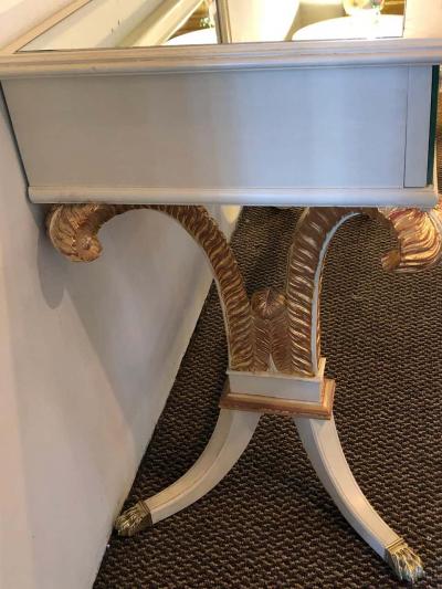  Grosfeld House Hollywood Regency Grosfeld House Painted Vanity and Matching Mirror