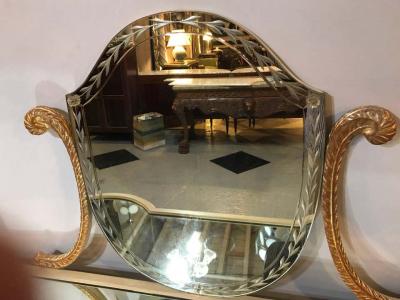  Grosfeld House Hollywood Regency Grosfeld House Parcel Paint and Gilt Decorated Vanity or Desk