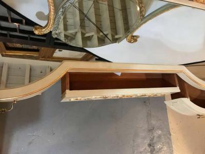  Grosfeld House Hollywood Regency Grosfeld House Parcel Paint and Gilt Decorated Vanity or Desk