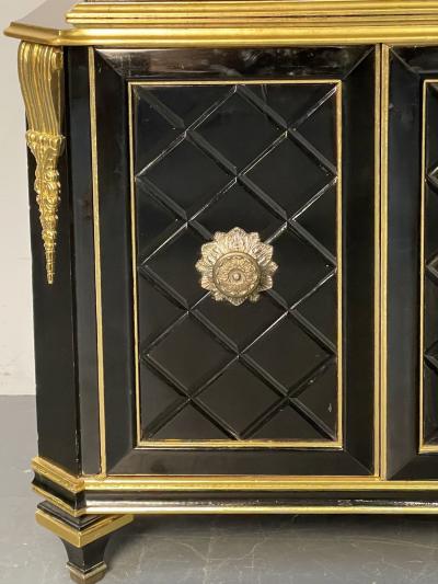  Grosfeld House Hollywood Regency Style Bookcase China Cabinet Ebonized Grosfeld House