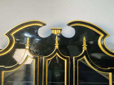  Grosfeld House Hollywood Regency Style Bookcase China Cabinet Ebonized Grosfeld House