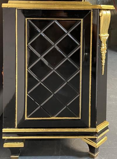  Grosfeld House Hollywood Regency Style Bookcase China Cabinet Ebonized Grosfeld House