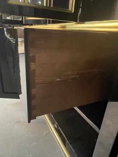  Grosfeld House Hollywood Regency Style Bookcase China Cabinet Ebonized Grosfeld House