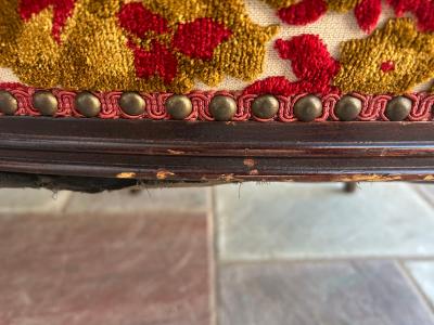  Grosfeld House Lovely Pair of Flower Back Grosfeld House Armchairs Hollywood Regency