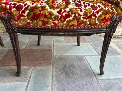  Grosfeld House Lovely Pair of Flower Back Grosfeld House Armchairs Hollywood Regency