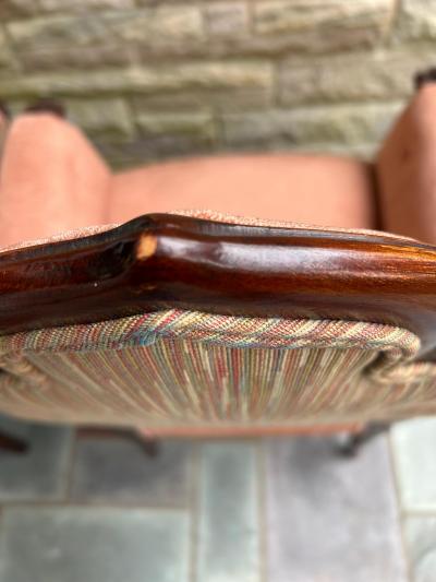  Grosfeld House Magnificent Pair Grosfeld House Leaf Back Lounge Chairs Hollywood Regency