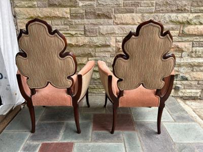  Grosfeld House Magnificent Pair Grosfeld House Leaf Back Lounge Chairs Hollywood Regency