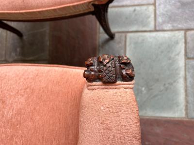  Grosfeld House Magnificent Pair Grosfeld House Leaf Back Lounge Chairs Hollywood Regency