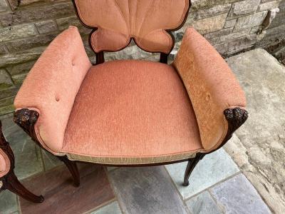  Grosfeld House Magnificent Pair Grosfeld House Leaf Back Lounge Chairs Hollywood Regency