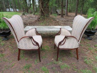  Grosfeld House Pair Grosfeld House Hollywood Regency Mahogany Lounge Armchairs Dorothy Draper