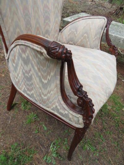  Grosfeld House Pair Grosfeld House Hollywood Regency Mahogany Lounge Armchairs Dorothy Draper