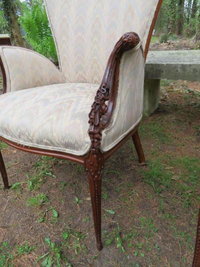  Grosfeld House Pair Grosfeld House Hollywood Regency Mahogany Lounge Armchairs Dorothy Draper