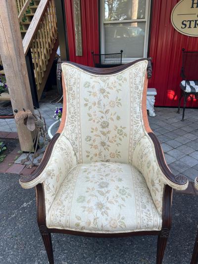  Grosfeld House Pair Hollywood Regency Grosfeld House Swag Drape Lounge Chairs Circa 40s