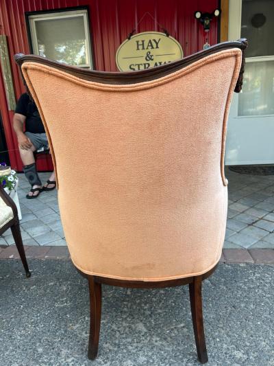  Grosfeld House Pair Hollywood Regency Grosfeld House Swag Drape Lounge Chairs Circa 40s