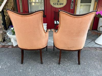  Grosfeld House Pair Hollywood Regency Grosfeld House Swag Drape Lounge Chairs Circa 40s