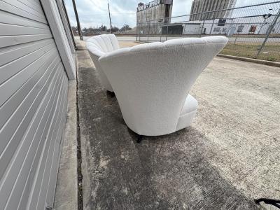  Grosfeld House Pair Of Asymmetrical Channel Back Lounge Chairs