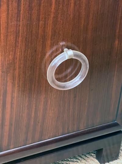  Grosfeld House Pair of Art Deco 1940s Grasfeld House mahogany low cabinets