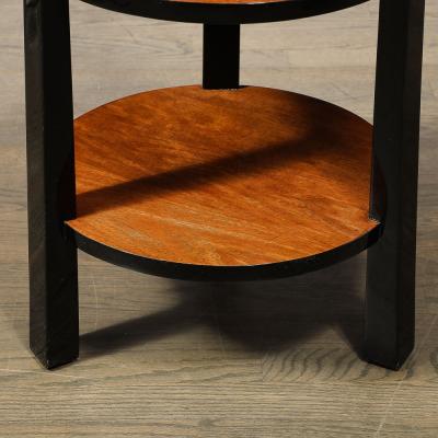  Grosfeld House Pair of Art Deco Grosfeld House Side Tables in Black Lacquer Walnut