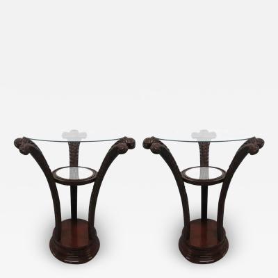  Grosfeld House Pair of Grosfeld House Plume Base Side Tables