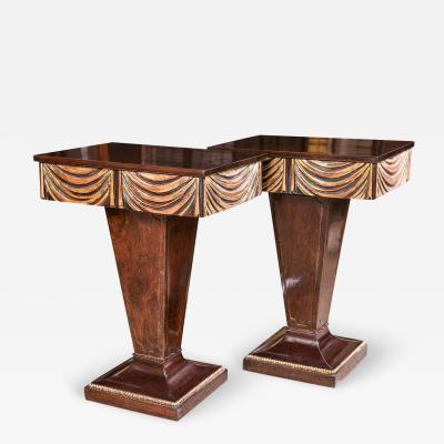  Grosfeld House Pair of Hollywood Regency Grosfeld House Pedestal Night Tables End Tables