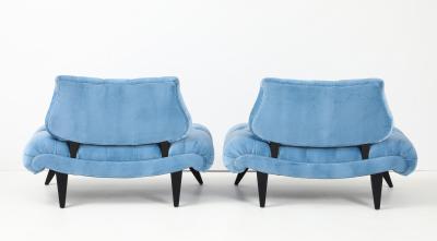  Grosfeld House Rare Paie Of 1960s Grosfeld House Oversize Tufted Slipper Chairs