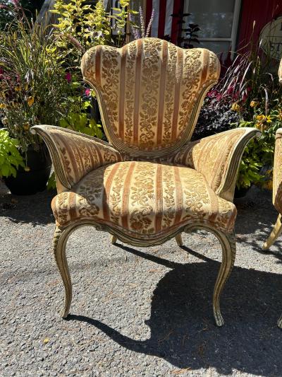  Grosfeld House Spectacular Pair of Grosfeld House Arm Lounge Chairs Hollywood Regency Modern