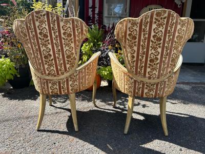  Grosfeld House Spectacular Pair of Grosfeld House Arm Lounge Chairs Hollywood Regency Modern