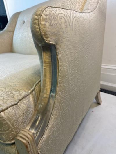  Grosfeld House UNUSUAL WOOD AND LUCITE SETTEE DESIGNED BY GROSFELD HOUSE