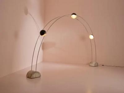  Gruppo Arditi Gianni Gamberini Studio A R D I T I for Sormani Floor Lamp Model Ponte made of Marble Metal