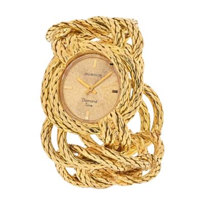  Gubelin GUBELIN 18K YELLOW GOLD DIAMOND TIME ROUND DIAL OPENLINK VINTAGE WATCH