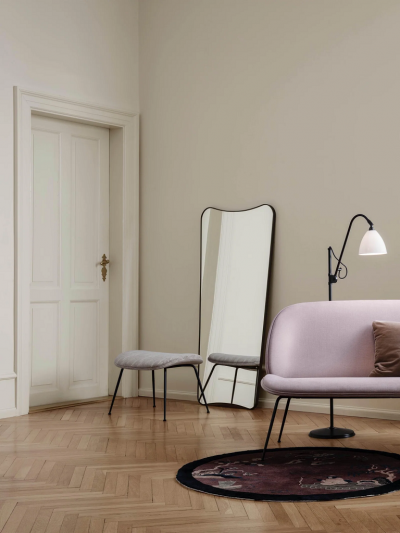  Gubi LARGE FA 33 GIO PONTI RECTANGULAR MIRROR IN BLACK BRASS