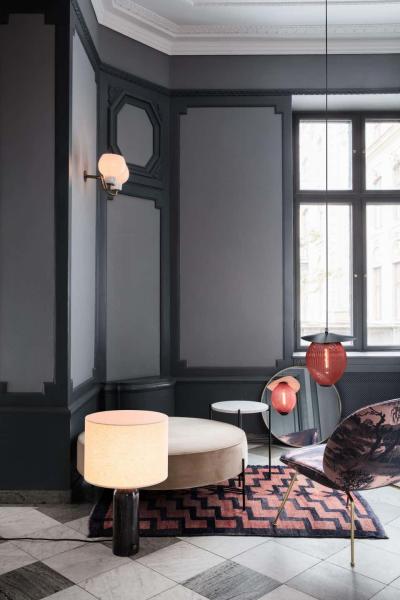  Gubi Space Copenhagen Gravity Table Lamp in Blackened Steel for Gubi