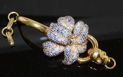 Gucci 18K Gucci Flower Skull Bracelet