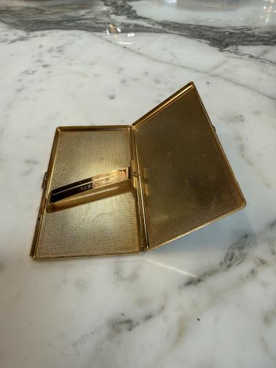  Gucci Brown Gucci Lacquer Cigarette Case with Web GG Stripe Italy 1970s