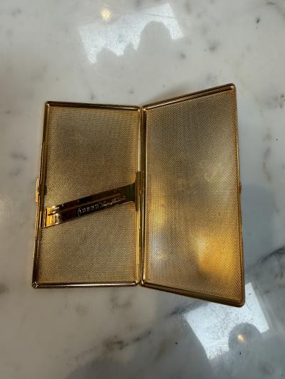  Gucci Brown Gucci Lacquer Cigarette Case with Web GG Stripe Italy 1970s